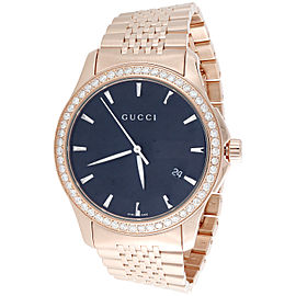 Gucci YA126402 Rose PVD Coated Stainless Steel with Black Dial 38mm Mens Watch