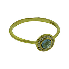 Ippolita 18K Yellow Gold with Diamonds and London Blue Topaz Mini Lollipop Ring Size 7