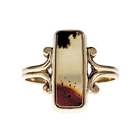 Vintage Banded Agate Ring 1930 10k Yellow Gold