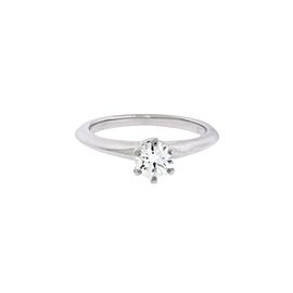 Tiffany & Co. PT950 Platinum with 0.39ct Solitaire Diamond Engagement Ring Size 4.5