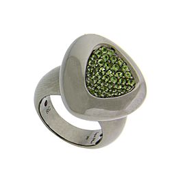 Roberto Coin Capri Plus 925 Sterling Silver Ruthenium Plated with Green Quartz Ring Size 6.5