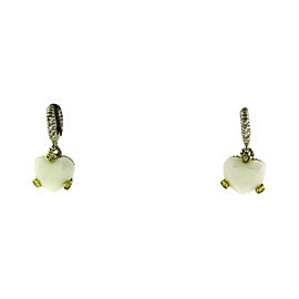 Judith Ripka 18K Yellow Gold with 925 Sterling Silver with 0.08ct Diamond and White Stone Earrings