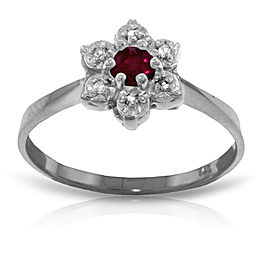 0.23 CTW 14K Solid White Gold Generous Spirit Ruby Diamond Ring