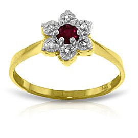 0.23 CTW 14K Solid Gold Half The Solution Ruby Diamond Ring