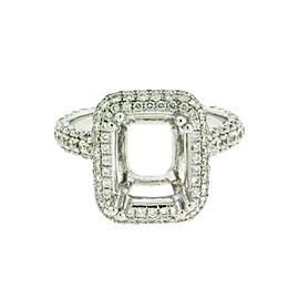 Odelia Womens diamond engagement ring in 18k white gold fits 3 carat emerald cut