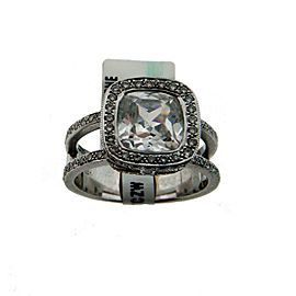 Leslie Green split shank cushion / radiant diamond engagement ring in 18k