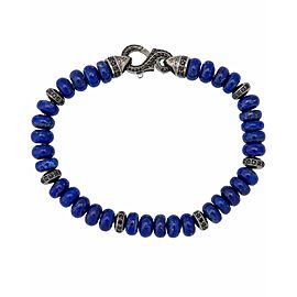 Stephen Webster Men's Thorn 6mm lapis & pave black sapphire beads bracelet