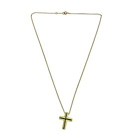 Tiffany & Co Elsa Peretti diamond cross Necklace in 18k and platinum 15"