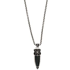 Stephen Webster Pave sapphire Dagger Pendant necklace in sterling silver 24"