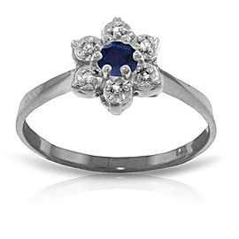 0.19 CTW 14K Solid White Gold Awaken To It Sapphire Diamond Ring