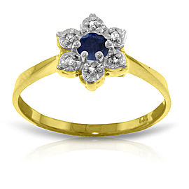 0.19 CTW 14K Solid Gold Lorraine Sapphire Diamond Ring