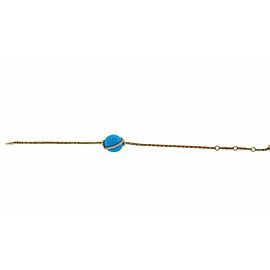 FRED PARIS “Baie Des Anges” 18k Y Gold, Diamond, & Turquoise Bracelet