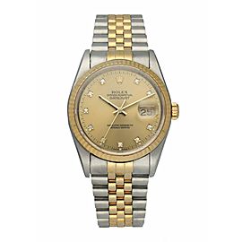 Rolex Datejust 16233 Diamond Dial Mens Watch