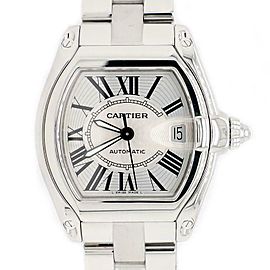 Cartier Roadster Silver Guilloché Large Stainless Steel Watch