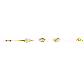 FRED PARIS Baie Des Anges 18k Y Gold Diamond & 3 Pearl Bracelet