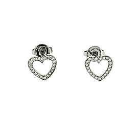 TIFFANY & Co Women's Diamond Heart Earrings In 18k White Gold