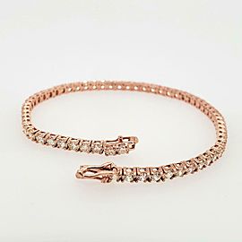 True 6.67ct Diamond 14k Rose Gold 8.5" Tennis Bracelet