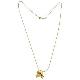 Tiffany &amp; Co vintage Ribbon / Bow Necklace In 18K Yellow Gold