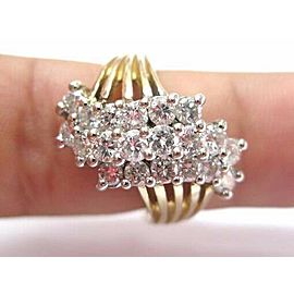 Round Cut Diamond Cluster Ring 14Kt Yellow Gold 2.65Ct G-VS2