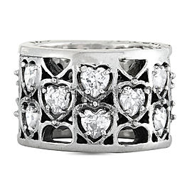 King Baby Heart Zirconia Sterling Silver Band Ring Size 6.5