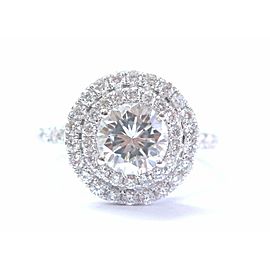 True Round Cut NATURAL Diamond Solitaire W Accent 2-Row Engagement Ring 2.03CT F-VS2