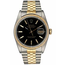 Rolex Datejust Black Dial Men's Watch