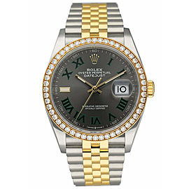 Rolex Datejust Wimbledon Diamond Bezel Mens Watch