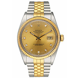 Rolex Datejust Diamond Dial Mens Watch