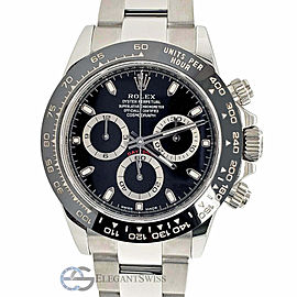 Rolex Cosmograph Daytona 40mm Black Index Dial Stainless Steel Watch