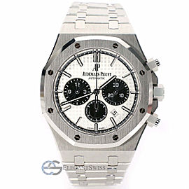 Audemars Piguet Royal Oak 41mm Chronograph Silver White Dial