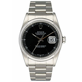 Rolex Datejust Black Dial Mens Watch