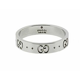 Gucci Icon thin band band ring in 18 karat white gold size 6.5