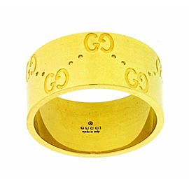 Gucci Icon Band Ring In 18K Yellow Gold Size 17 USA 8