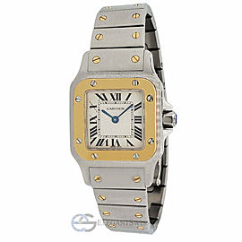 Cartier Santos Galbee 24mm White Dial Steel Yellow Gold Ladies Watch