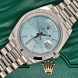 Rolex President Day-Date 40mm Ice Blue Dial Platinum Watch