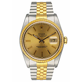 Rolex Datejust 16233 Champagne Dial Mens Watch