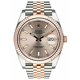 Rolex Datejust Sundust Dial Rose Gold Mens Watch