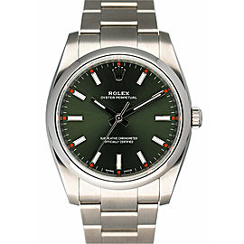 Rolex Oyster Perpetual Green Dial Mens Watch