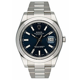 Rolex Datejust Blue Dial Steel Mens Watch