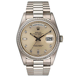 Rolex Day Date 18K White Gold Diamond Dial