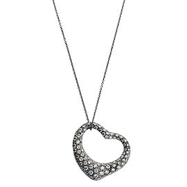 Tiffany & Co Elsa Peretti Open Heart Diamond Necklace in Platinum