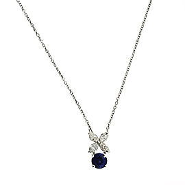 Tiffany & Co. Victoria Diamond And Sapphire Necklace In Platinum GIA