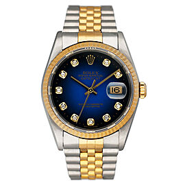 Rolex Datejust Diamond Blue Dial Mens Watch