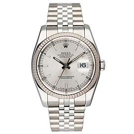 Rolex Datejust Silver Dial Mens Watch