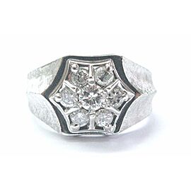 Men's Natural Round Diamond White Gold Cluster Jewelry Ring 14Kt .75Ct Sizeable