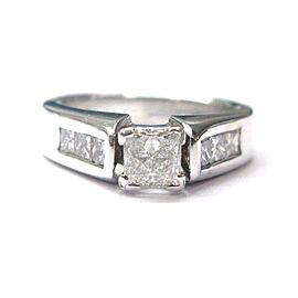 Fine Princess Cut Diamond Engagement White Gold Ring 18KT 1.15CT