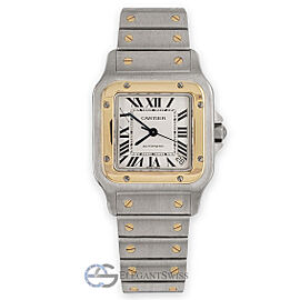 Cartier Santos Galbee 32mm White Dial Steel Yellow Gold Watch