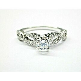 Round Diamond Braided Engagement Ring 14Kt White Gold