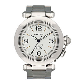 Cartier Pasha 2475 White Dial Steel Ladies Watch