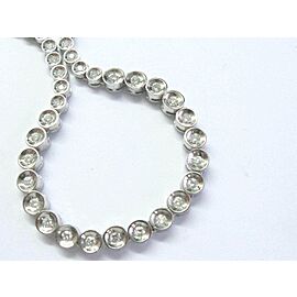 Fine Bezel Set Round Cut Diamond White Gold Riviera Necklace